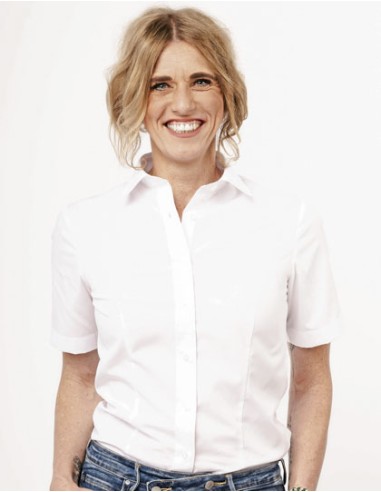 MAV-MV069012-Womens Blouse Comfort Fit Short Sleeve